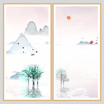 現(xiàn)代水墨水彩抽象油畫