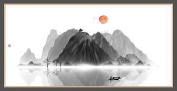 現(xiàn)代水墨水彩抽象油畫