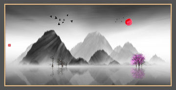 現(xiàn)代抽象水墨山水畫