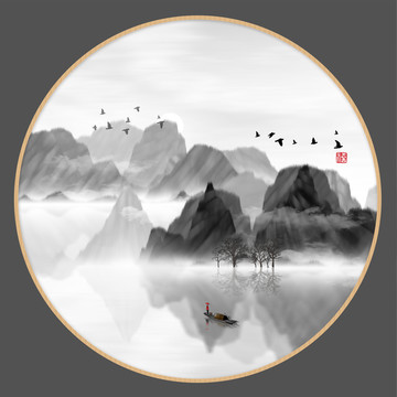 現(xiàn)代抽象水墨山水畫