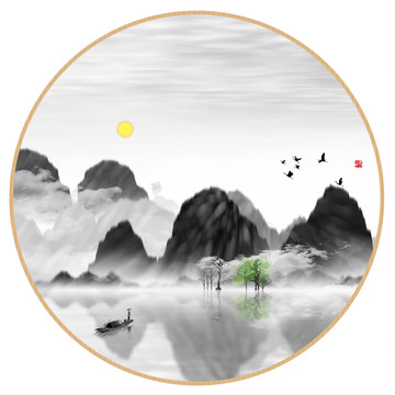 現(xiàn)代抽象水墨山水畫