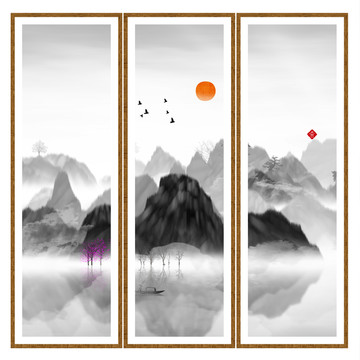 藝術(shù)裝飾抽象山水掛畫