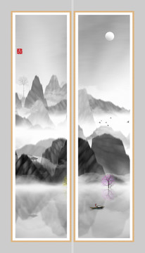 藝術(shù)裝飾抽象山水掛畫