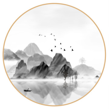 藝術(shù)裝飾抽象山水掛畫