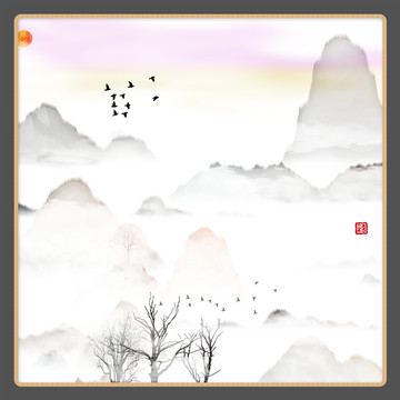 現代水墨水彩抽象油畫
