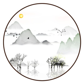 現(xiàn)代抽象水墨山水畫