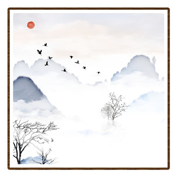 現(xiàn)代水墨水彩抽象油畫