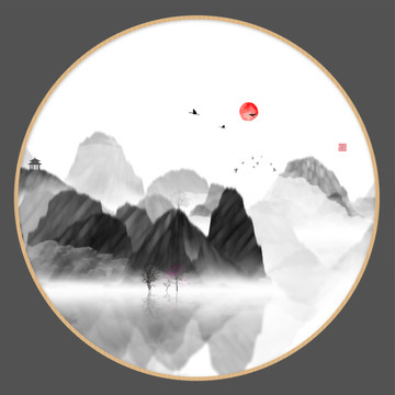 現(xiàn)代抽象水墨山水畫