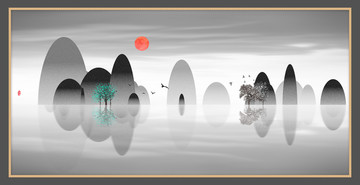 藝術(shù)裝飾抽象山水掛畫