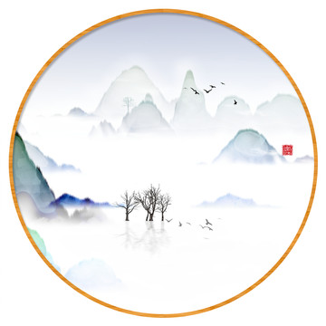 現(xiàn)代抽象水墨山水畫
