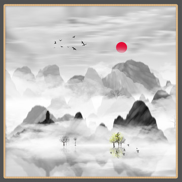 中國(guó)水彩水墨裝飾畫(huà)