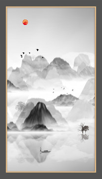 現(xiàn)代水墨水彩抽象油畫(huà)