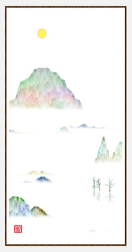 抽象畫彩墨肌理油畫