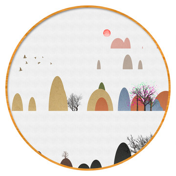 現(xiàn)代水墨水彩抽象油畫(huà)