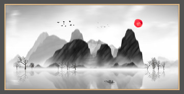 現(xiàn)代抽象水墨山水畫