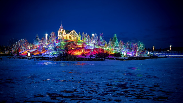 雪雕夜景