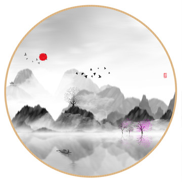 現(xiàn)代抽象水墨山水畫