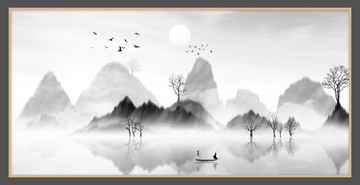 現(xiàn)代抽象水墨山水畫