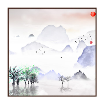 藝術(shù)裝飾抽象山水掛畫(huà)