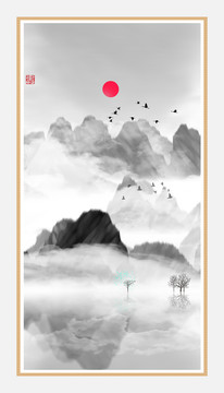 現(xiàn)代水墨水彩抽象油畫
