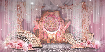 粉金色婚禮留影區(qū)