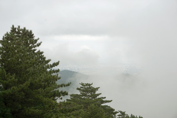 韩国雪岳山高山丘壑自然风光
