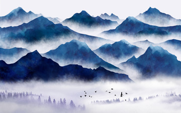 新中式意境水墨山水畫(huà)