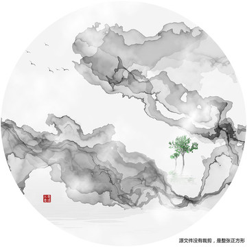 水墨小品水墨掛畫新中式