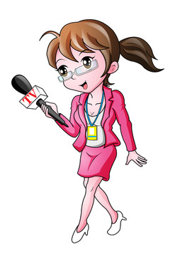 女記者卡通設(shè)計