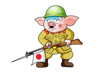 猪士兵卡通