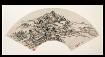 王宸寫(xiě)意山水扇面