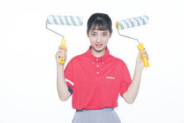 裝修女油漆工高清大圖