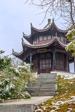 安徽宣城韩俞文化园雪景