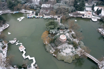 有雪的西苑公园