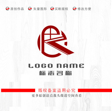 RQ字母K标志窗户logo