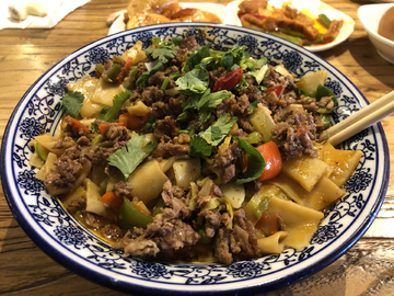 羊肉炒面片