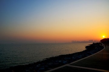 深圳湾夕阳风景