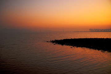 深圳湾黄昏风景