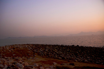 深圳湾黄昏风景