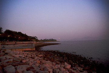 深圳湾黄昏风景