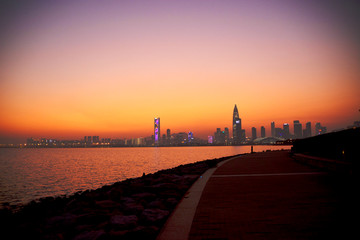 深圳湾黄昏风景