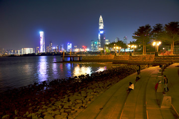 深圳湾建筑夜景