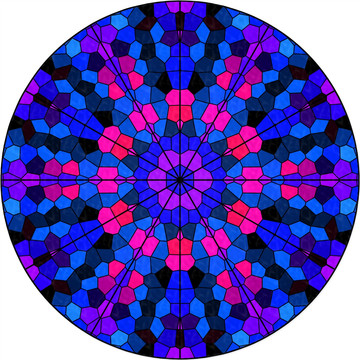 圆形染色玻璃渐变抽象几何背景