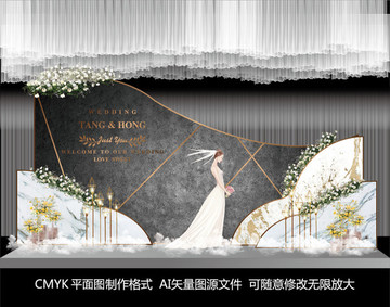 黑白色婚禮背景