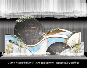 黑白色婚禮背景