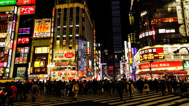 日本新宿夜景