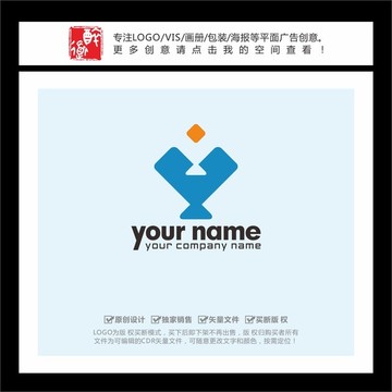 V字母Y字母鱼形LOGO