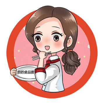 廚師漫畫形象食品店頭像