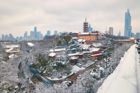 鸡鸣寺雪景