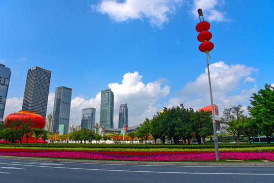 深圳市民中心的节日气氛